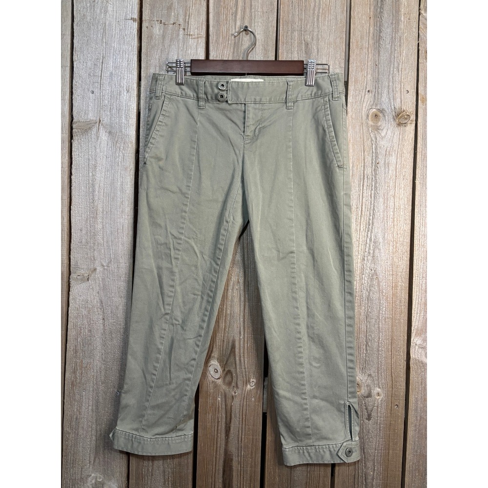 London Jean The Kate Fit Chino Stretch Cropped‎ Pants Olive Green Size 4